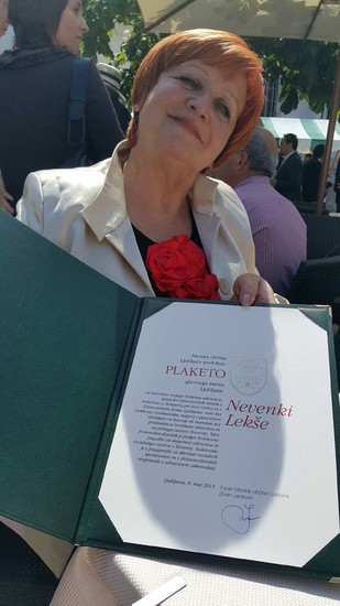 Za posvetitev življenja zdravstvu je Nevenka Lekše prejela plaketo mesta Ljubljane (za celo sliko klik na sliko)