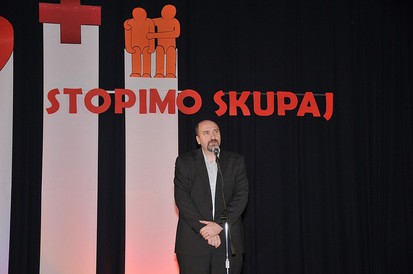 Župan občine Metlika Darko Zevnik med nagovorom 